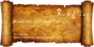 Kudits Árpád névjegykártya